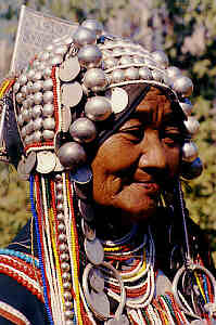 Akha Woman, Akha Village in Chiang Rai Province, Northern Thailand.